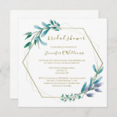 フローラモダンリースブライダルシャワー招待 招待状 (正面/裏面)