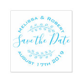 フローラモダンリース結婚式日付の保存 セルフインキングスタンプ (デザイン)