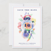 フローラモダンレインボーLGBTQウェディング日付を保存 招待状 (正面)