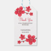 フローラモダンレッドさくらんぼブロッサム桜ありがとう ギフトタグ (正面)