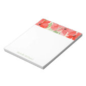 フローラモダンレッドウォーターカラーポピー ノートパッド (回転)