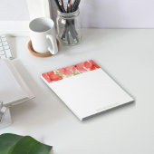 フローラモダンレッドウォーターカラーポピー ノートパッド