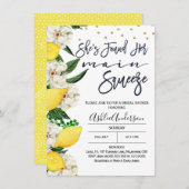 フローラモダンレモンメインスクイーズブライダルシャワー 招待状 (正面/裏面)