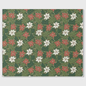 フローラモダンワイルドフラワークリスマスラッピング紙 ラッピングペーパー (フラット)