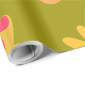 フローラモダンヴィンテージピンクグリーン包装紙 ラッピングペーパー (ロールコーナー)