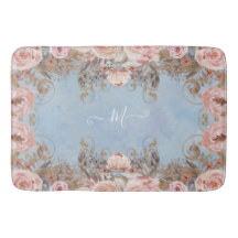 フローラモダンヴィンテージブルーピンクロセスウォーターカラー