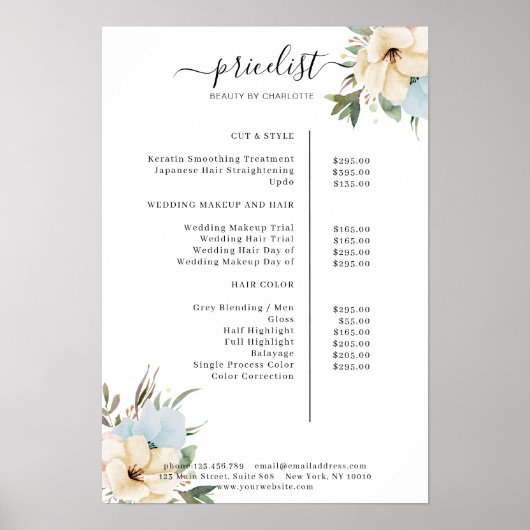 フローラモダン価格表ポスター ポスター (正面)