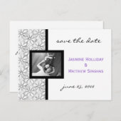 フローラモダン写真の保存日付 案内ポストカード (正面/裏面)