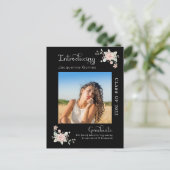 フローラモダン卒業2022写真招待状 インビテーションポストカード (スタンド正面)