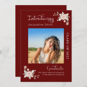 フローラモダン卒業2022写真招待状 招待状 (正面/裏面)