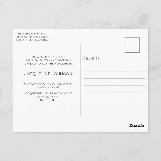 フローラモダン卒業2022写真発表 ポストカード (裏面)