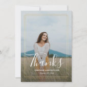 フローラモダン卒業Thank Youフォトカード 案内状 (正面)