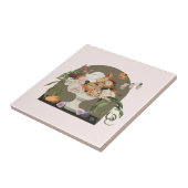 フローラモダン及び果実白花瓶セラミックタイル タイル (側面)