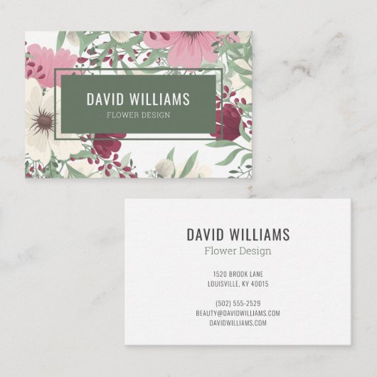 フローラモダン名刺 名刺 (正面/裏面)