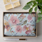 フローラモダン夏の花模様オンティール（緑がかった色） 薄葉紙 (ギフト)