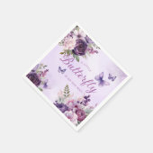 フローラモダン小さな蝶の女の子の赤ちゃんシャワー スタンダードカクテルナプキン (角)