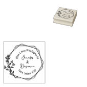 フローラモダン差出人住所、カップル ラバースタンプ (押印)