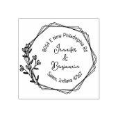 フローラモダン差出人住所、カップル ラバースタンプ (インプリント)