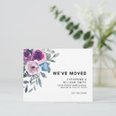 フローラモダン引っ越しました赤面ピンクパープルムービング 案内ポストカード (スタンド正面)