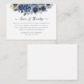 フローラモダン悔やみや弔慰葬儀ありがとう ノートカード (正面/裏面)