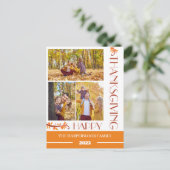 フローラモダン感謝祭ファミリー写真コラージュ シーズンポストカード (スタンド正面)