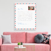 フローラモダン手書き愛ママおばあちゃん手紙 キャンバスプリント (インサイチュ (リビング))