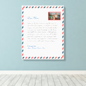 フローラモダン手書き愛ママおばあちゃん手紙 キャンバスプリント (インサイチュ (ウッドフロア))