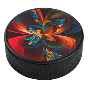 フローラモダン抽象芸術アートオレンジブルーパターン#14 アイスホッケーパック