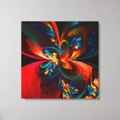 フローラモダン抽象芸術アートオレンジブルーパターン#14 キャンバスプリント (正面)