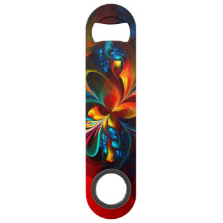 フローラモダン抽象芸術アートオレンジブルーパターン#14 スピード栓抜き