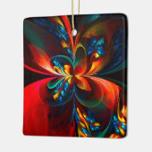 フローラモダン抽象芸術アートオレンジブルーパターン#14 セラミックオーナメント (左)