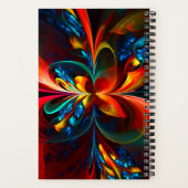フローラモダン抽象芸術アートオレンジブルーパターン#14 ノートブック (裏面)