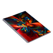 フローラモダン抽象芸術アートオレンジブルーパターン#14 ノートブック (右側)