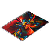 フローラモダン抽象芸術アートオレンジブルーパターン#14 ノートブック (左側)