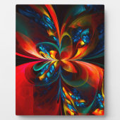 フローラモダン抽象芸術アートオレンジブルーパターン#14 フォトプラーク (正面)