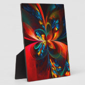 フローラモダン抽象芸術アートオレンジブルーパターン#14 フォトプラーク (側面)