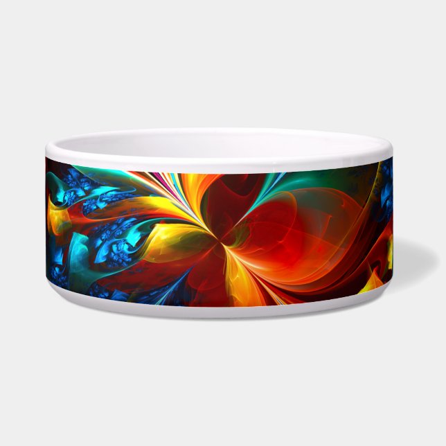 フローラモダン抽象芸術アートオレンジブルーパターン#14 ボウル (正面)