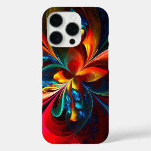 フローラモダン抽象芸術アートオレンジブルーパターン#14 iPhone 16 PROケース