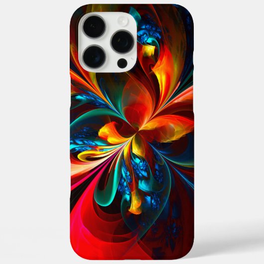 フローラモダン抽象芸術アートオレンジブルーパターン#14 Case-Mate iPhoneケース (裏面)