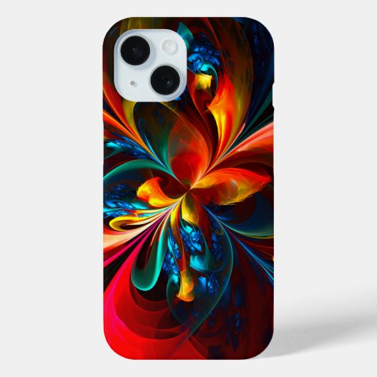 フローラモダン抽象芸術アートオレンジブルーパターン#14 Case-Mate iPhoneケース (裏面)