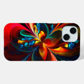 フローラモダン抽象芸術アートオレンジブルーパターン#14 Case-Mate iPhoneケース (裏面 (横))