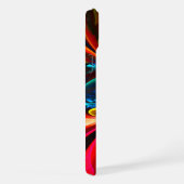 フローラモダン抽象芸術アートオレンジブルーパターン#14 iPhoneケース (右側面)