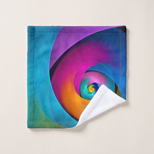 フローラモダン抽象芸術アートピンクブルーパターン#17 ウォッシュタオル (ウォッシュタオル)