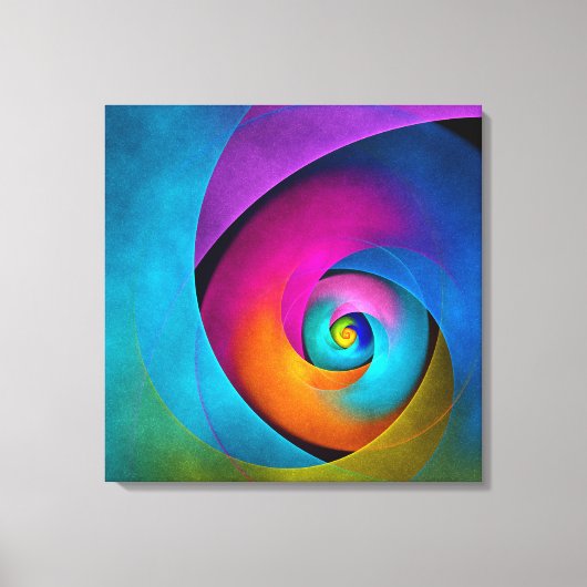 フローラモダン抽象芸術アートピンクブルーパターン#17 キャンバスプリント (正面)