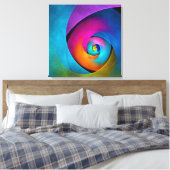 フローラモダン抽象芸術アートピンクブルーパターン#17 キャンバスプリント (インサイチュ (寝室))