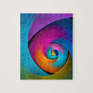 フローラモダン抽象芸術アートピンクブルーパターン#17 ジグソーパズル