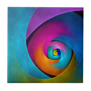 フローラモダン抽象芸術アートピンクブルーパターン#17 タイル