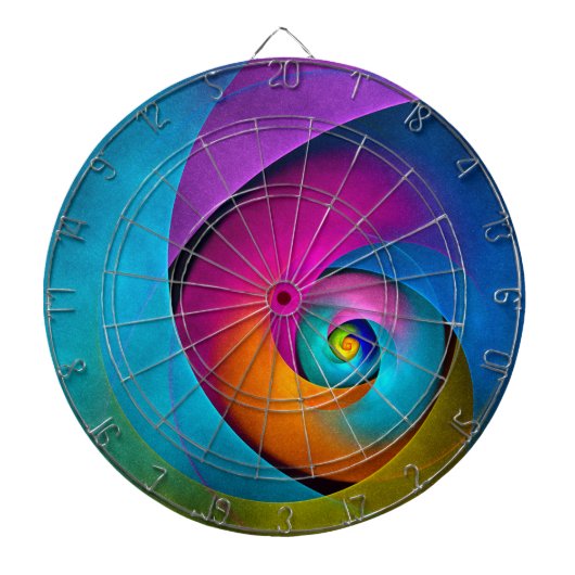 フローラモダン抽象芸術アートピンクブルーパターン#17 ダーツボード (正面)