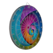 フローラモダン抽象芸術アートピンクブルーパターン#17 ダーツボード (正面左)