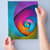 フローラモダン抽象芸術アートピンクブルーパターン#17 チラシ (手)